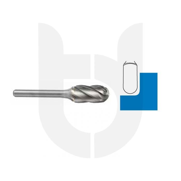 Morrisflex Çapak Alma Karbür Kalıpçı Freze Küre Uçlu Silindir (SC Tipi) Sap:3.0mm Helis Kanal - Alüminyum - 3.0