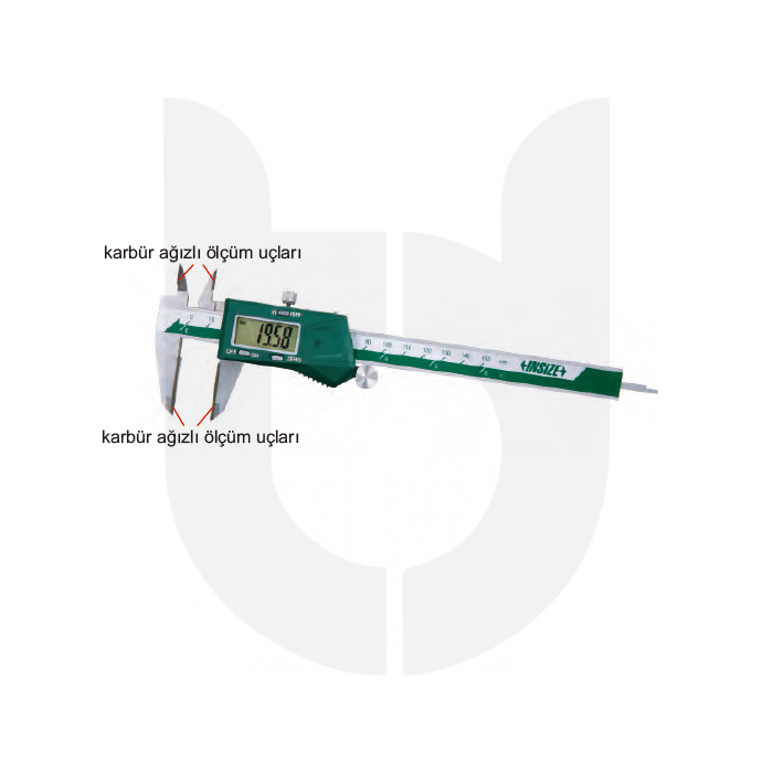INSIZE 1110-300A mm Dijital Kumpas Karbür Ölçme Çeneli TDS