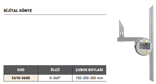 Pld 0-360 Derece Dijital Gönye