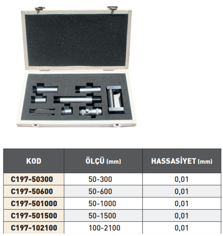 Pld 100-2100mmx0.01 İç Çap Boru Mikrometre