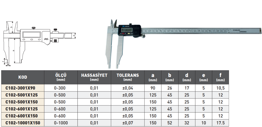 Pld 1000mmx0.01 Dijital Kumpas (cene 150mm) tablo