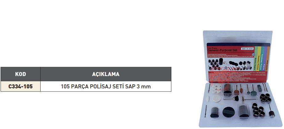 Pld 105 Parça Polisaj Seti tablo