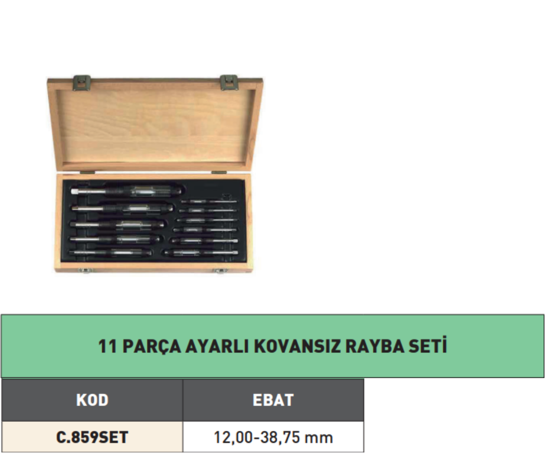 Pld 11 Parça Ayarlı El Rayba Seti tablo