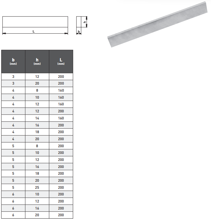 Pld 4x12x200mm Dikdortgen Kesitli Lama Kalemi HSS