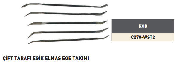 Pld Çift Tarafli Eğik Elmas Eğe Set5 Adet