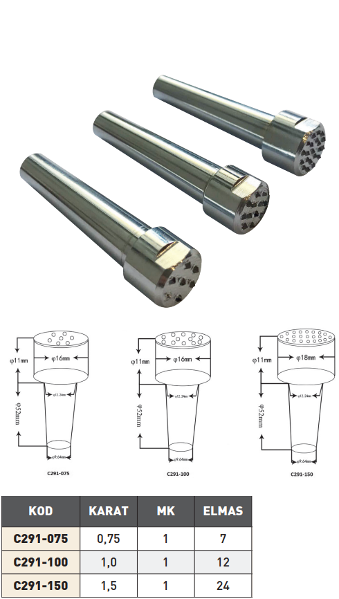 Pld Karat Çoklu Taş Düzeltme Elması tablo