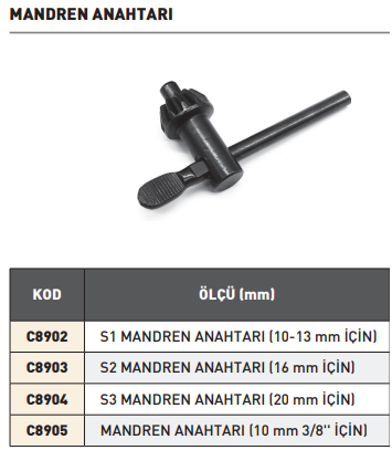 Pld S3 Mandren Anahtarı (20mm)