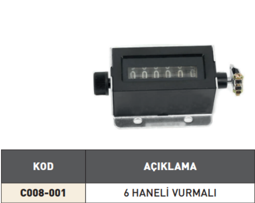 Pld Vurmali Turmetre 6 Haneli tablo