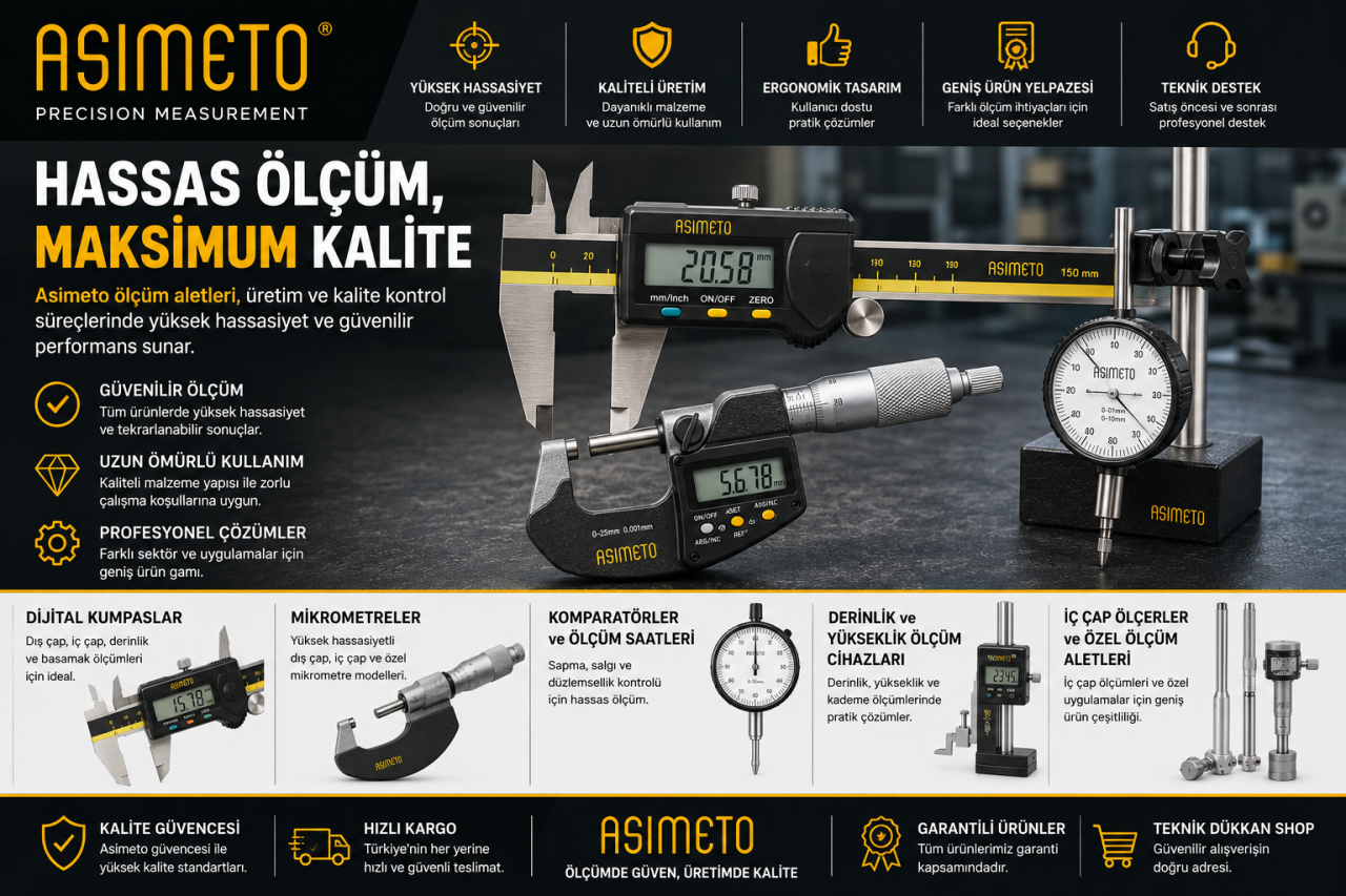 Asimeto Ölçüm Aletleri | Kumpas ve Mikrometre Rehberi