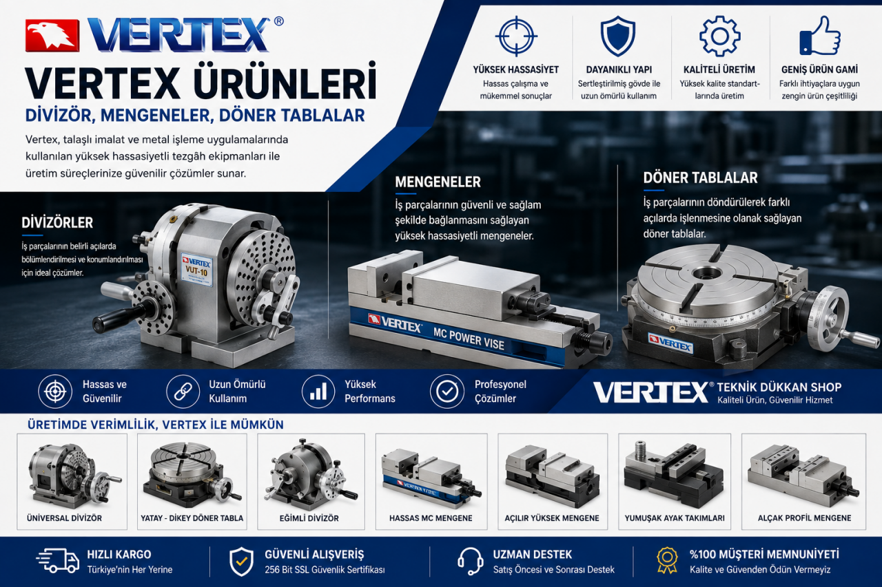 Vertex Ürünleri | Divizör, Mengene ve Döner Tabla Rehberi