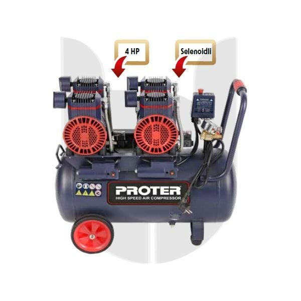 PROTER 50 Litre PR 54 HZ  Hızlı Yağsız Hava Kompresörü