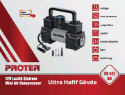 PROTER PR 247 DC   12 V 150 PSI Hava Db 35 lt / dk  Lastik Şişirme