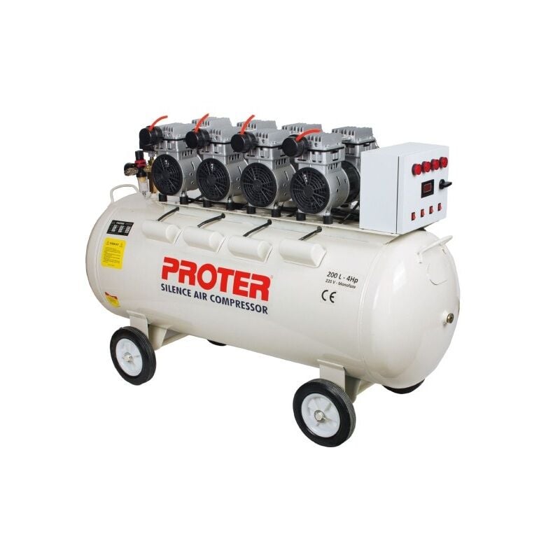PROTER 200 Litre PR 204 S Sessiz Ve Yağsız Hava Kompresörü
