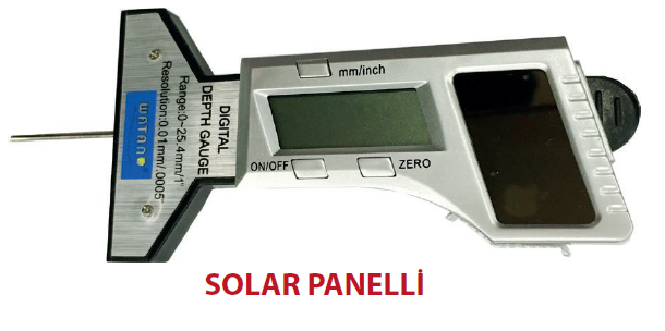 WATANO Plastik Gövdeli Dijital Lastik Diş Derinliği Ölçer 0-25.4mm