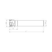 Heikenei EM90 D25 W25 L150 Z03 xOMx 1204 Silindir Saplı Takma Uçlu Freze SCO