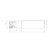Heikenei EM90 D25 W25 L100 Z02 ADKx 1204 Silindir Saplı Takma Uçlu Freze FTTE