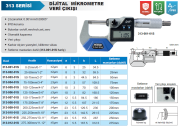 ACCUD IP65 Dijital Dış Çap Mikrometresi Veri Çıkışlı 313 S Serisi 250-275mm