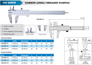 ACCUD Karbür Çeneli Mekanik Kumpas 140 Serisi 0-200mm - 0.02mm