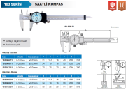 ACCUD Saatli Kumpas 103 Serisi 0.01mm - 0-300mm