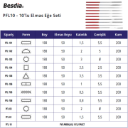 Besdia PFL10 Elmas Eğe Seti 10'lu