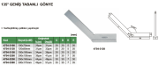 INSIZE 4754 120x80 mm Şapkalı Gönye 135 Derece DIN 875