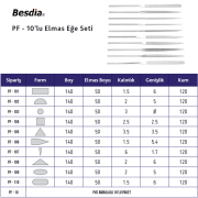 Besdia PF10 Elmas Eğe Seti 10'lu