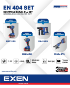 EXEN  EN 404 SET  - 21V 4Ah  Kömürsüz Şarjlı Makina 4'lü Set