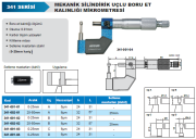 ACCUD Mekanik Silindirik Uçlu Boru Et Kalınlığı Mikrometresi 341 Serisi 0-25 mm - A