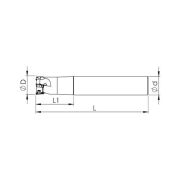 Heikenei EM90 D25 W25 L150 Z03 TPKT 1003 Silindir Saplı Takma Uçlu Freze ISCR