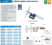 ACCUD Dijital Derinlik Mikrometresi 395 Serisi 0-200mm - 101.5x17mm