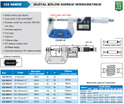 ACCUD Dijital Bölüm Dairesi Mikrometresi 333 Serisi 100-125 mm