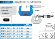 ACCUD Mekanik Disk Uçlu Mikrometre 342 Serisi 100-125 mm
