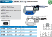 ACCUD Dijital Sabit Milli Disk Mikrometresi 332 Serisi 125-150 mm