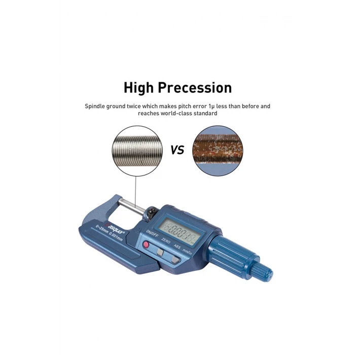 Dasqua 0-25mm Dijital Mikrometre Paslanmaz Mil 0.001mm 4230-2005
