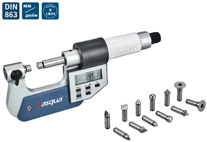 Dasqua 0-25mm Değiştirilebilir Uçlu Dijital Mikrometre 4210-2103