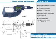 ACCUD Dijital Bıçak Ağızlı Mikrometre 316 Serisi 0-25 mm