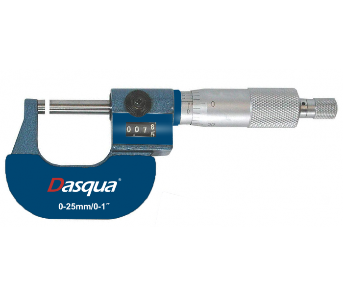 Dasqua 0-25mm Numaratörlü Mikrometre 0.01mm 4150-1005