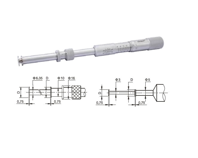 Dasqua 0-25mm Kanal Mikrometre 0.01mm 4861-0005