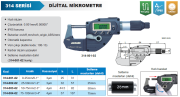 ACCUD Dijital Mikrometre 314 Serisi - Hızlı Ölçüm 0-25 mm