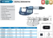 ACCUD IP65 Dijital Dış Çap Mikrometresi Veri Çıkışlı 313 Serisi 125-150 mm