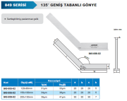 ACCUD 120° Şapkalı Gönye 849 Serisi 150x100mm