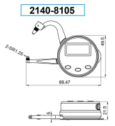 Dasqua 0-25mm Dijital Kalınlık Ölçme 0.01mm 2140-8105