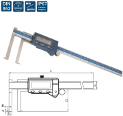 Dasqua 12-300mm İç Çap Kanal Kumpası IP67 Yağa, Suya Dirençli 0.01mm 2570-5115