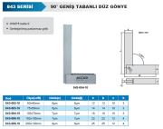 ACCUD 90° Geniş Tabanlı Düz Gönye 843 Serisi 200x130mm