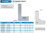 ACCUD 90° Şapkalı Gönye 842 Serisi 150x100mm