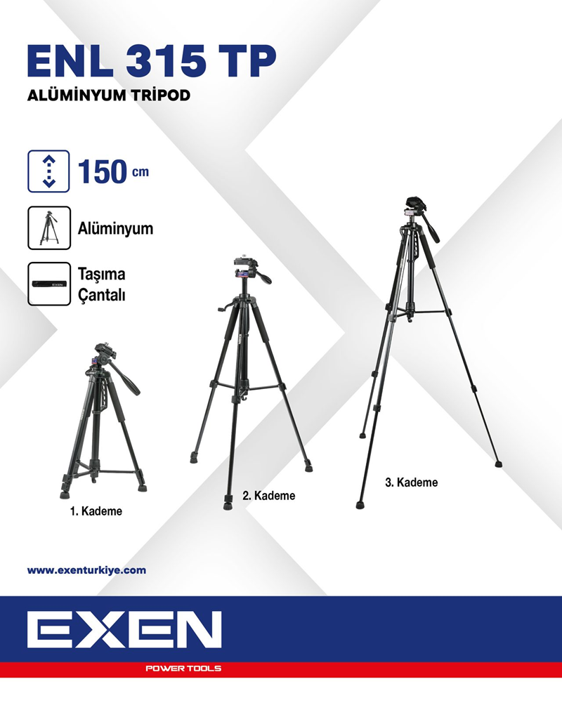 EXEN  ENL 315 TP - 1,5m Alüminyum Tripod