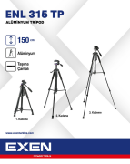 EXEN  ENL 315 TP - 1,5m Alüminyum Tripod