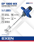 EXEN  EP 1800 MX - 1800W 140mm Elektrikli Boya Karıştırıcı Makina