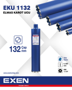 EXEN EKU 1132 - 132x550 mm Elmas Karot Ucu  (Sulu Kesim)