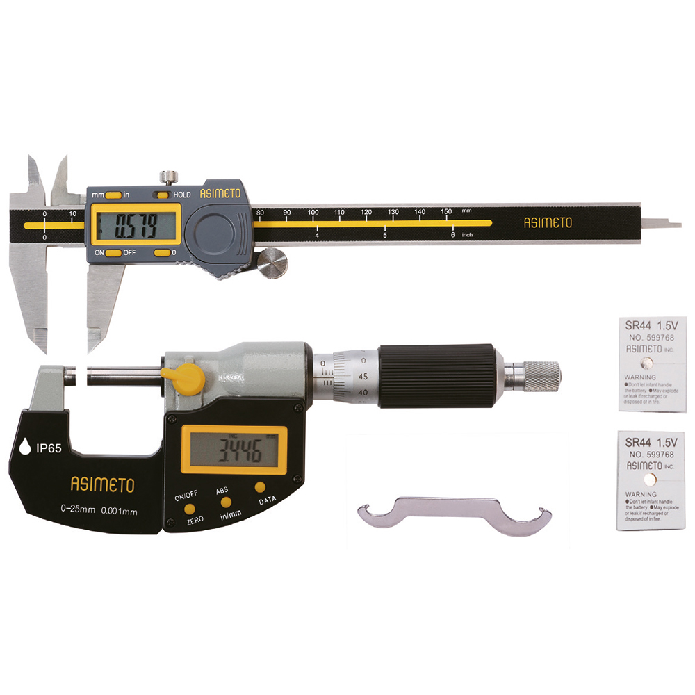 Asimeto Dijital Kumpas Dijital Derinlik Kumpas Dijital Mikrometre Seti AS-960030